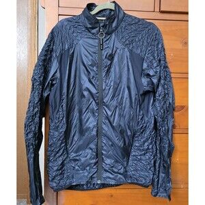 Aether Men’s Windbreaker Size Medium Lightweight Navy Blue Zip Pockets